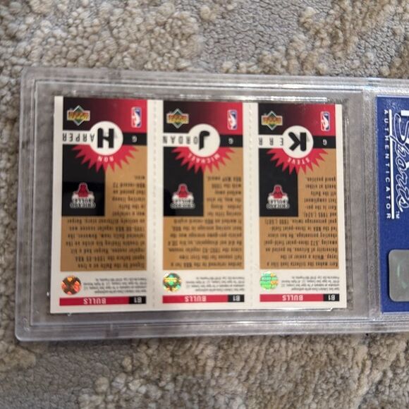 1996 Collector Choice Chicago Bulls Mini card Harper Jordan Kerr PSA 9 MINT - Picture 5 of 5